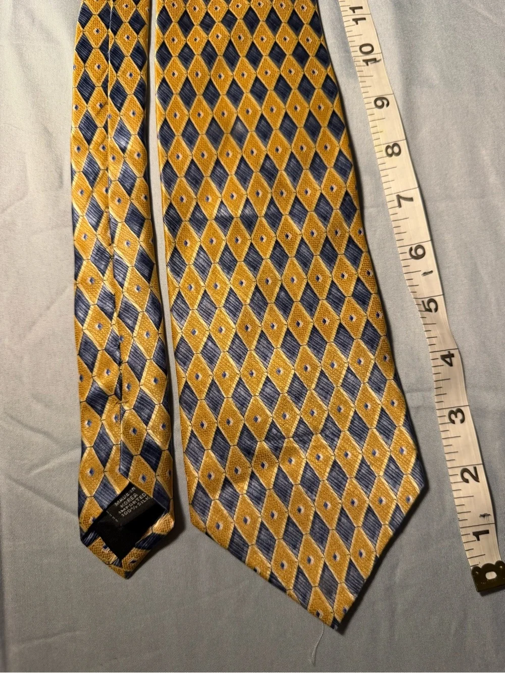 Geoffrey Beene Men's Geometric Silk Tie in Gold and Navy